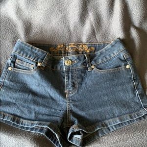 Dark denim shorts